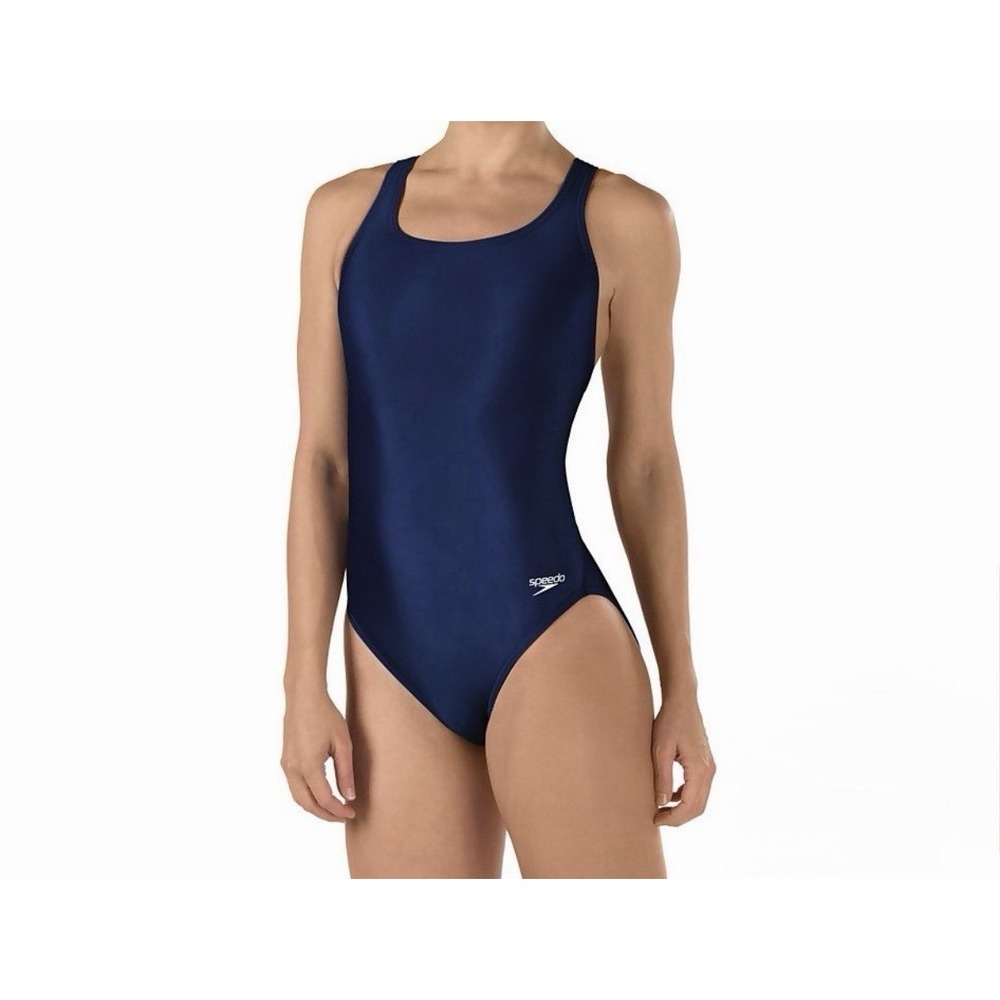 NEW Speedo Women's Solid Navy Blue Super Proback One Piece Swimsuit Sz 12/38 NWT